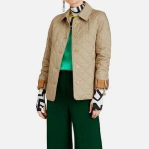 Burberry Women Frankby 18 Vintage Check Quilted Jacket Coat - Beige, Sz XS, NWT!